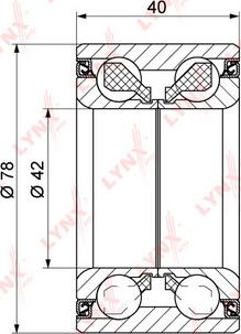 LYNXauto WB-1335 - Комплект подшипника ступицы колеса avtokuzovplus.com.ua