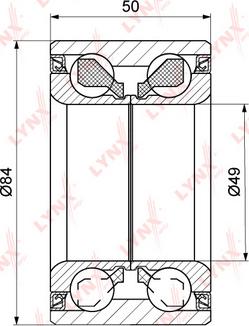 LYNXauto WB-1341 - Комплект підшипника маточини колеса autocars.com.ua