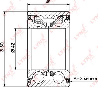 LYNXauto WB-1344 - Комплект підшипника маточини колеса autocars.com.ua