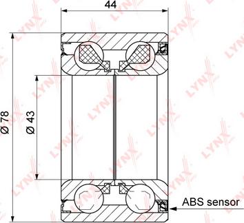 LYNXauto WB-1354 - Комплект подшипника ступицы колеса avtokuzovplus.com.ua