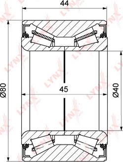 LYNXauto WB-1443 - Комплект підшипника маточини колеса autocars.com.ua