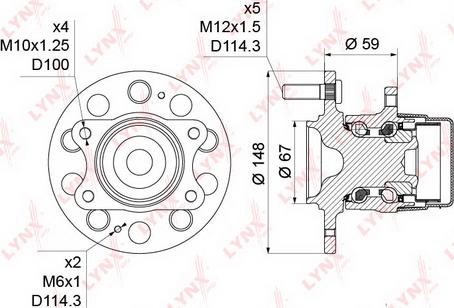 LYNXauto WH-1207 - Комплект подшипника ступицы колеса avtokuzovplus.com.ua