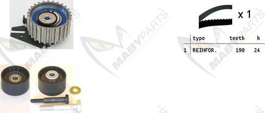 Mabyparts OBK010033 - Комплект ременя ГРМ autocars.com.ua