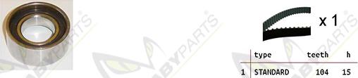 Mabyparts OBK010044 - Комплект ременя ГРМ autocars.com.ua