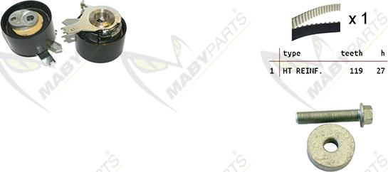 Mabyparts OBK010049 - Комплект ременя ГРМ autocars.com.ua