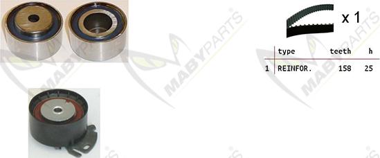 Mabyparts OBK010051 - Комплект ременя ГРМ autocars.com.ua