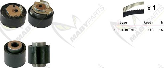 Mabyparts OBK010056 - Комплект ременя ГРМ autocars.com.ua