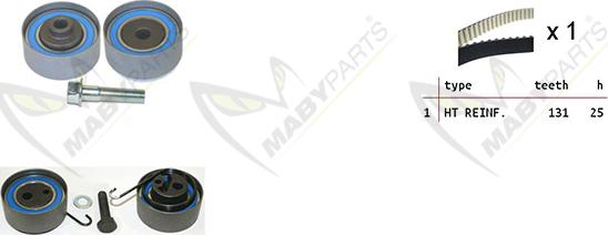 Mabyparts OBK010057 - Комплект ременя ГРМ autocars.com.ua