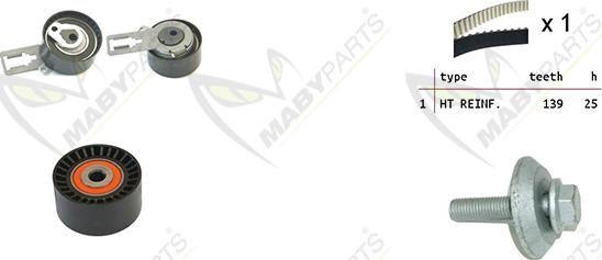 Mabyparts OBK010058 - Комплект ременя ГРМ autocars.com.ua