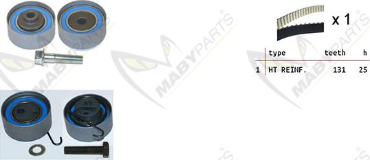 Mabyparts OBK010069 - Комплект ременя ГРМ autocars.com.ua