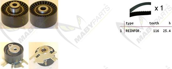 Mabyparts OBK010074 - Комплект ременя ГРМ autocars.com.ua