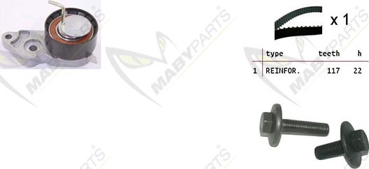 Mabyparts OBK010087 - Комплект ременя ГРМ autocars.com.ua