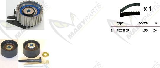 Mabyparts OBK010096 - Комплект ременя ГРМ autocars.com.ua