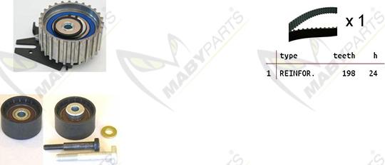 Mabyparts OBK010098 - Комплект ременя ГРМ autocars.com.ua