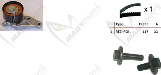 Mabyparts OBK010100 - Комплект ременя ГРМ autocars.com.ua