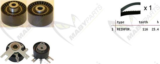 Mabyparts OBK010108 - Комплект ременя ГРМ autocars.com.ua