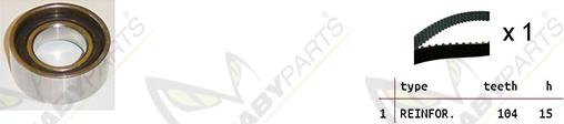 Mabyparts OBK010110 - Комплект ременя ГРМ autocars.com.ua