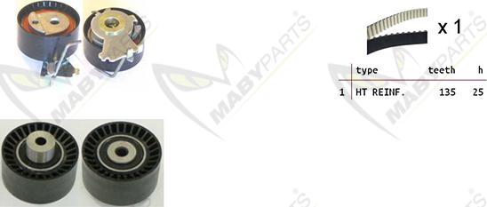 Mabyparts OBK010111 - Комплект ременя ГРМ autocars.com.ua