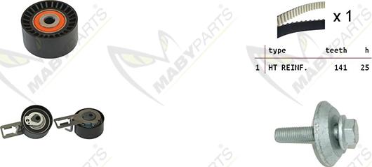 Mabyparts OBK010113 - Комплект ременя ГРМ autocars.com.ua
