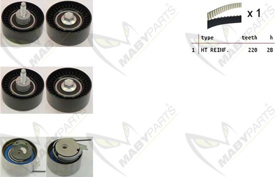 Mabyparts OBK010122 - Комплект ременя ГРМ autocars.com.ua