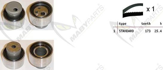 Mabyparts OBK010127 - Комплект ременя ГРМ autocars.com.ua