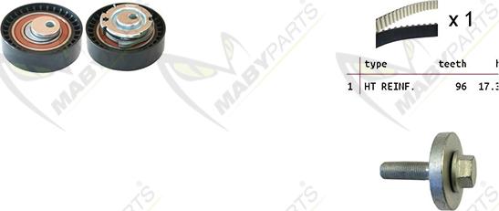 Mabyparts OBK010129 - Комплект ременя ГРМ autocars.com.ua