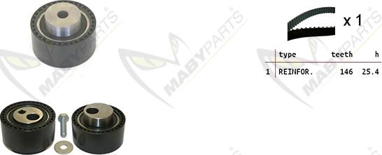 Mabyparts OBK010142 - Комплект ременя ГРМ autocars.com.ua