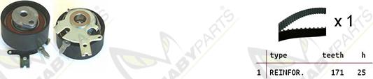 Mabyparts OBK010154 - Комплект ремня ГРМ autodnr.net