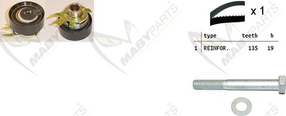 Mabyparts OBK010165 - Комплект ременя ГРМ autocars.com.ua