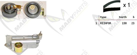 Mabyparts OBK010168 - Комплект ременя ГРМ autocars.com.ua