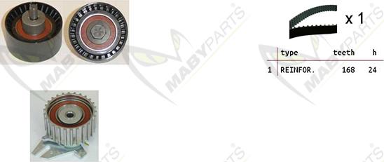 Mabyparts OBK010174 - Комплект ремня ГРМ autodnr.net