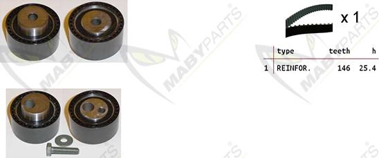 Mabyparts OBK010181 - Комплект ременя ГРМ autocars.com.ua