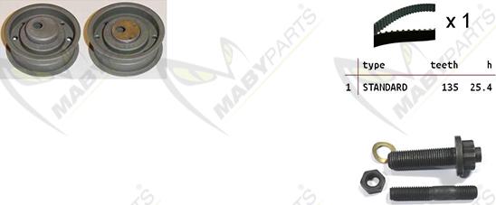 Mabyparts OBK010186 - Комплект ременя ГРМ autocars.com.ua