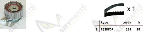 Mabyparts OBK010187 - Комплект ременя ГРМ autocars.com.ua