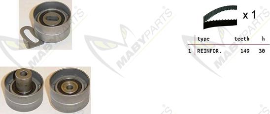 Mabyparts OBK010188 - Комплект ремня ГРМ autodnr.net