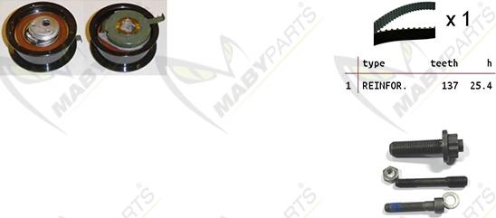 Mabyparts OBK010207 - Комплект ременя ГРМ autocars.com.ua
