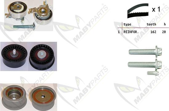 Mabyparts OBK010213 - Комплект ременя ГРМ autocars.com.ua