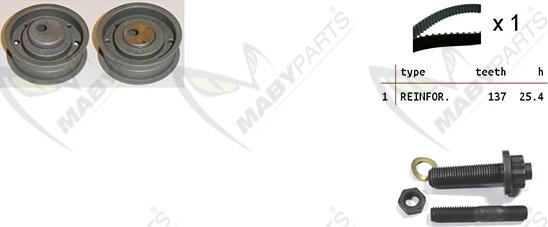 Mabyparts OBK010215 - Комплект ременя ГРМ autocars.com.ua