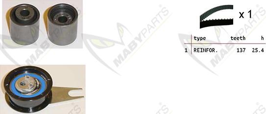 Mabyparts OBK010238 - Комплект ременя ГРМ autocars.com.ua