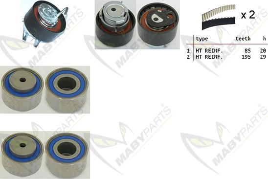 Mabyparts OBK010241 - Комплект ременя ГРМ autocars.com.ua