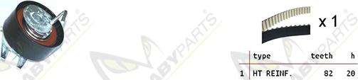 Mabyparts OBK010242 - Комплект ременя ГРМ autocars.com.ua