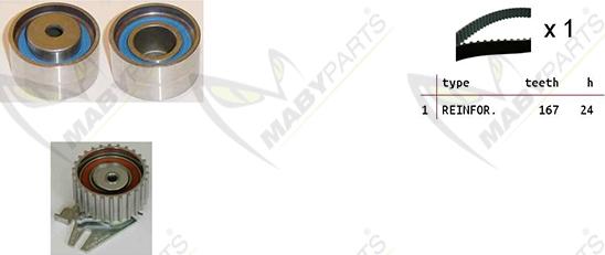 Mabyparts OBK010255 - Комплект ременя ГРМ autocars.com.ua