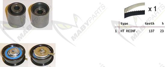 Mabyparts OBK010257 - Комплект ременя ГРМ autocars.com.ua