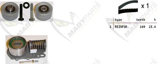 Mabyparts OBK010268 - Комплект ременя ГРМ autocars.com.ua