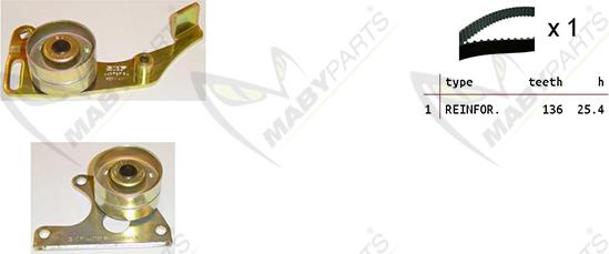 Mabyparts OBK010280 - Комплект ременя ГРМ autocars.com.ua