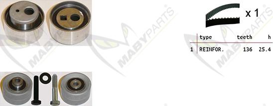 Mabyparts OBK010292 - Комплект ременя ГРМ autocars.com.ua