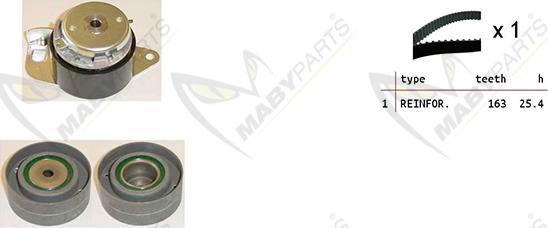 Mabyparts OBK010316 - Комплект ременя ГРМ autocars.com.ua