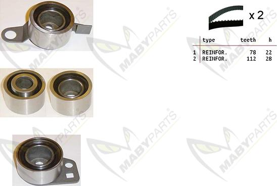 Mabyparts OBK010321 - Комплект ременя ГРМ autocars.com.ua