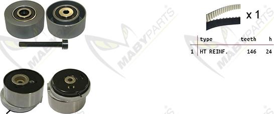 Mabyparts OBK010343 - Комплект ременя ГРМ autocars.com.ua