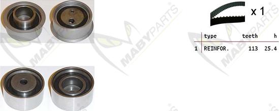 Mabyparts OBK010348 - Комплект ременя ГРМ autocars.com.ua